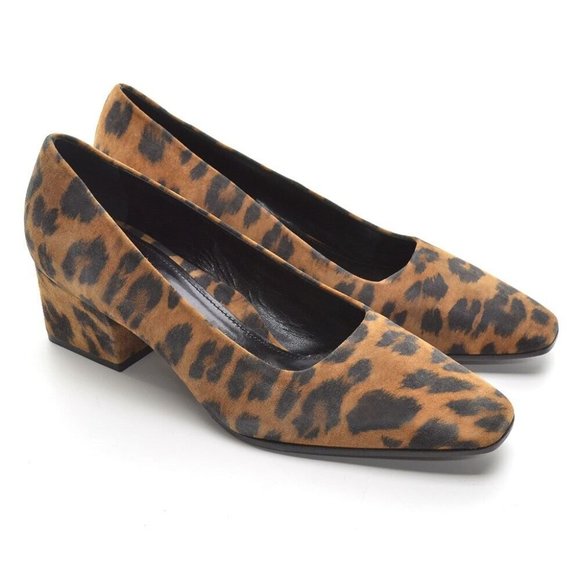 Marion Parke Pierson Leopard Suede Heels Pumps 36 New